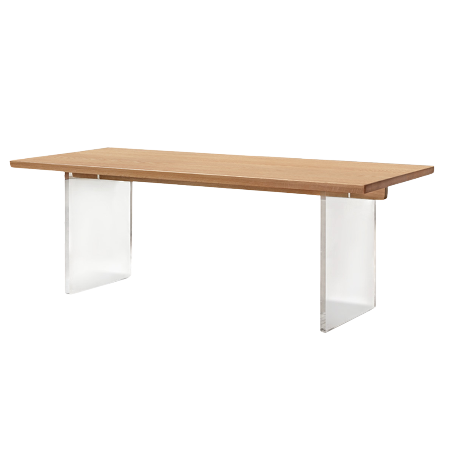 Solid Oak & Cherry Wood Acrylic Suspension Dining Table - Modern Floating Design for Small Spaces, Kitchens & Contemporary Dining Rooms