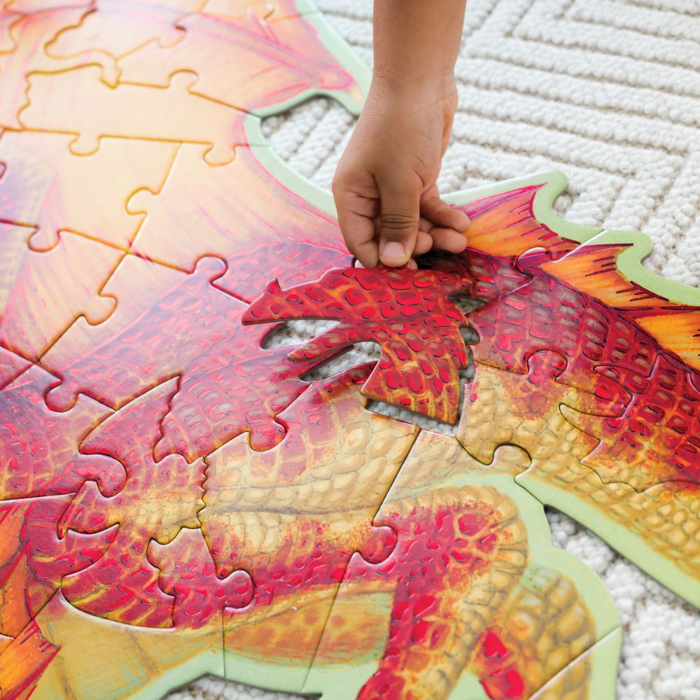 Peaceable Kingdom Shiny Dragon Floor Puzzle - 60-Piece Jigsaw Puzzle for Kids, Fun Educational Toy for Children Ages 4-8 | Perfect for Playrooms, Birthday Gifts & Family Game Nights