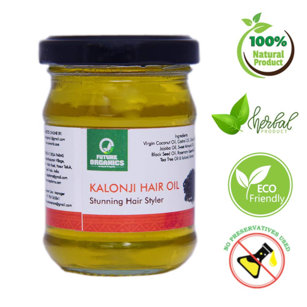 Future Organics Kalonji Black Seed Hair Oil 100ml - Natural Hair Growth Treatment for Thicker, Stronger Hair | Reduces Hair Fall & Promotes Scalp Health | Perfect for Daily Hair Care & Styling Routine