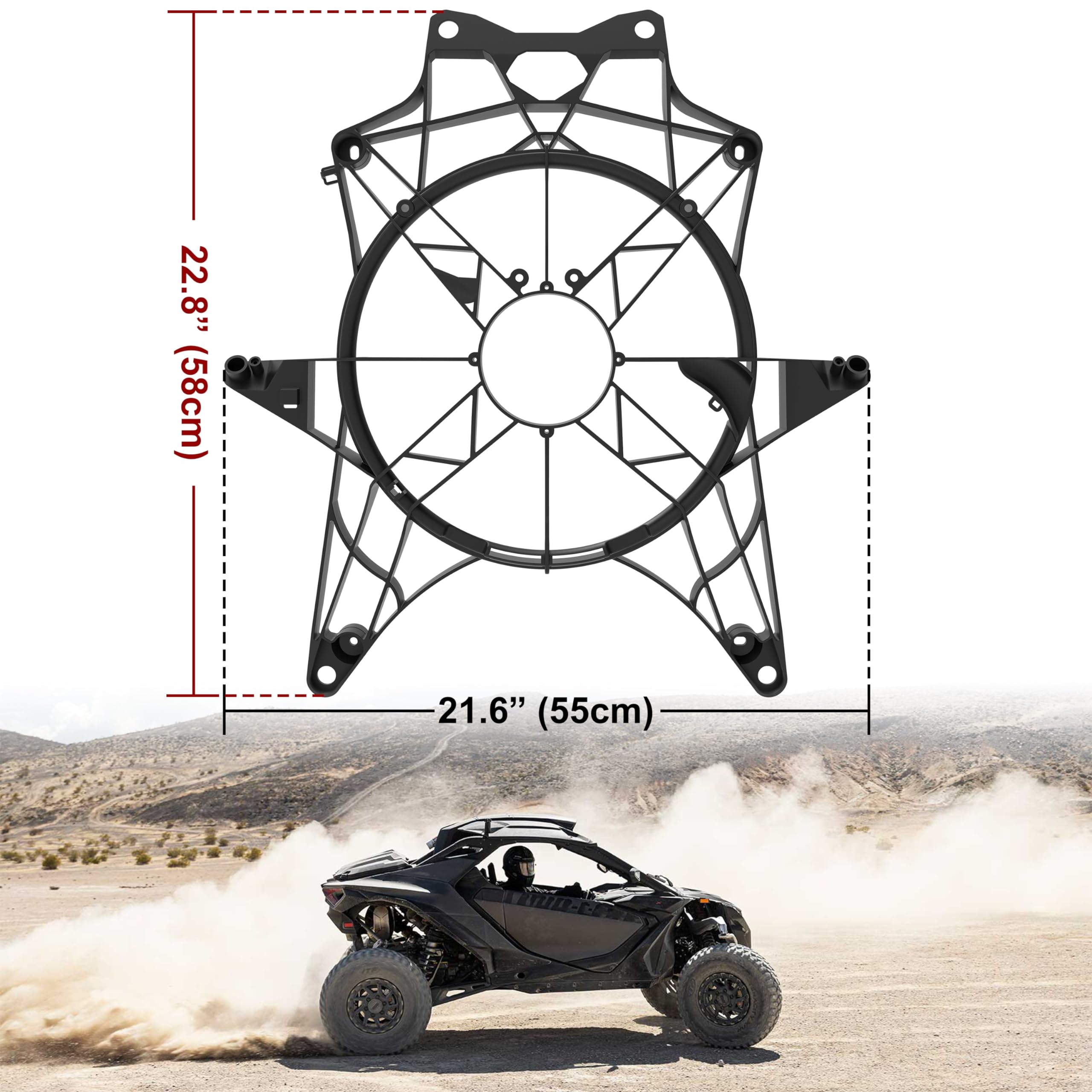 SAUTVS Can-Am Maverick X3 Fan Outer Cover & Cooling Radiator Fan Replacement (Fits 2017-2025 X3/X3 MAX/R/RR Models) - 1PC #709200588 - Perfect for Off-Roading & Trail Riding Accessories