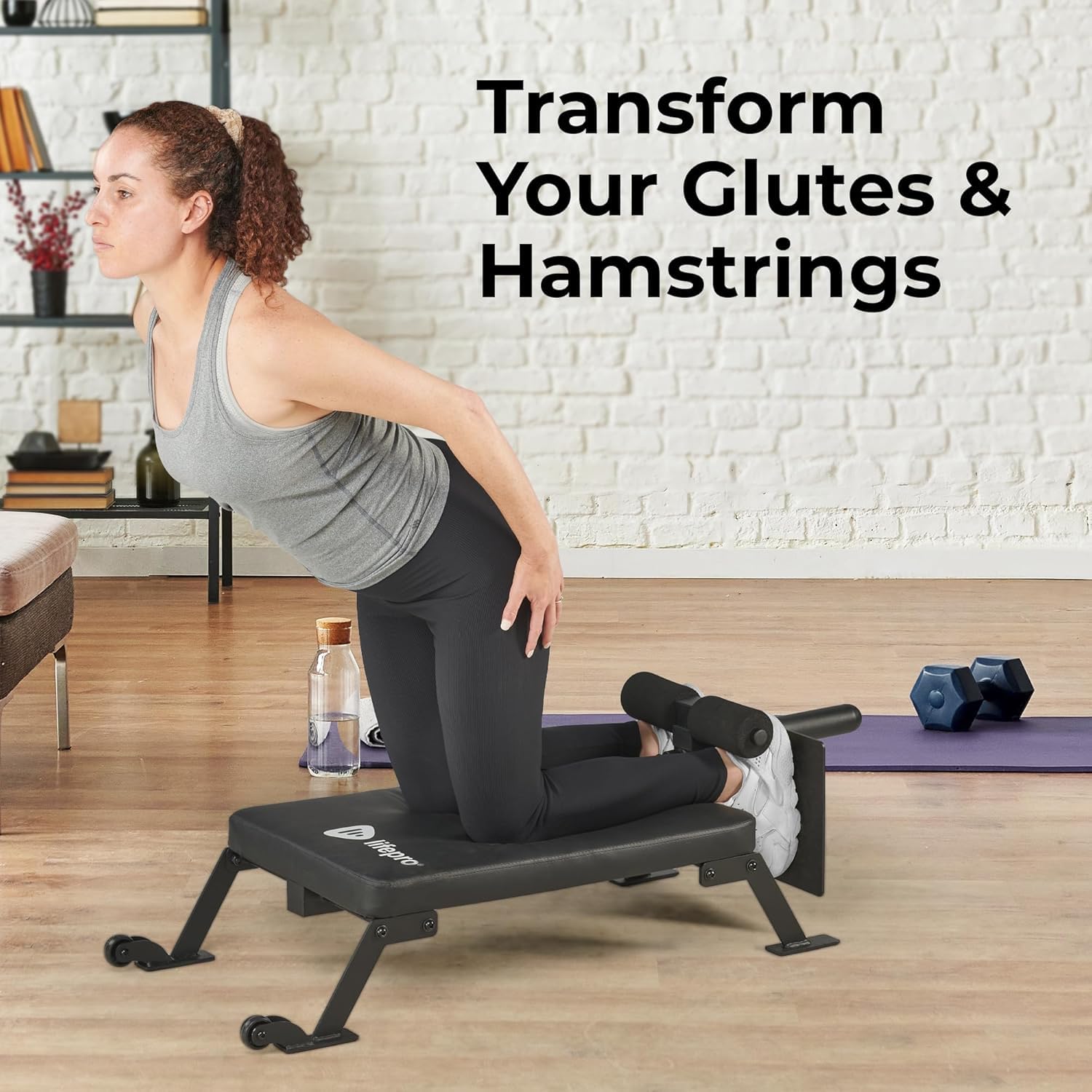 Lifepro Nordic Curl Machine - Adjustable Home Gym Equipment for Hamstring & Glute Workouts - Compact Leg Strength Trainer with Wheels for Easy Storage - Perfect for Home Fitness, Strength Training & Flexibility Exercises