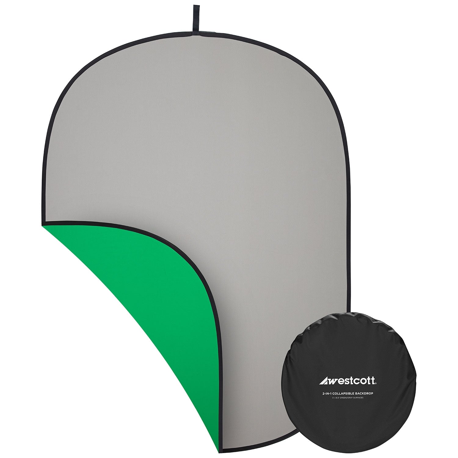 Collapsible 2-in-1 Gray & Green Screen Backdrop (5' x 6.5') - Portable Photography Background for YouTube Videos, Live Streaming & Photo Studio Shoots