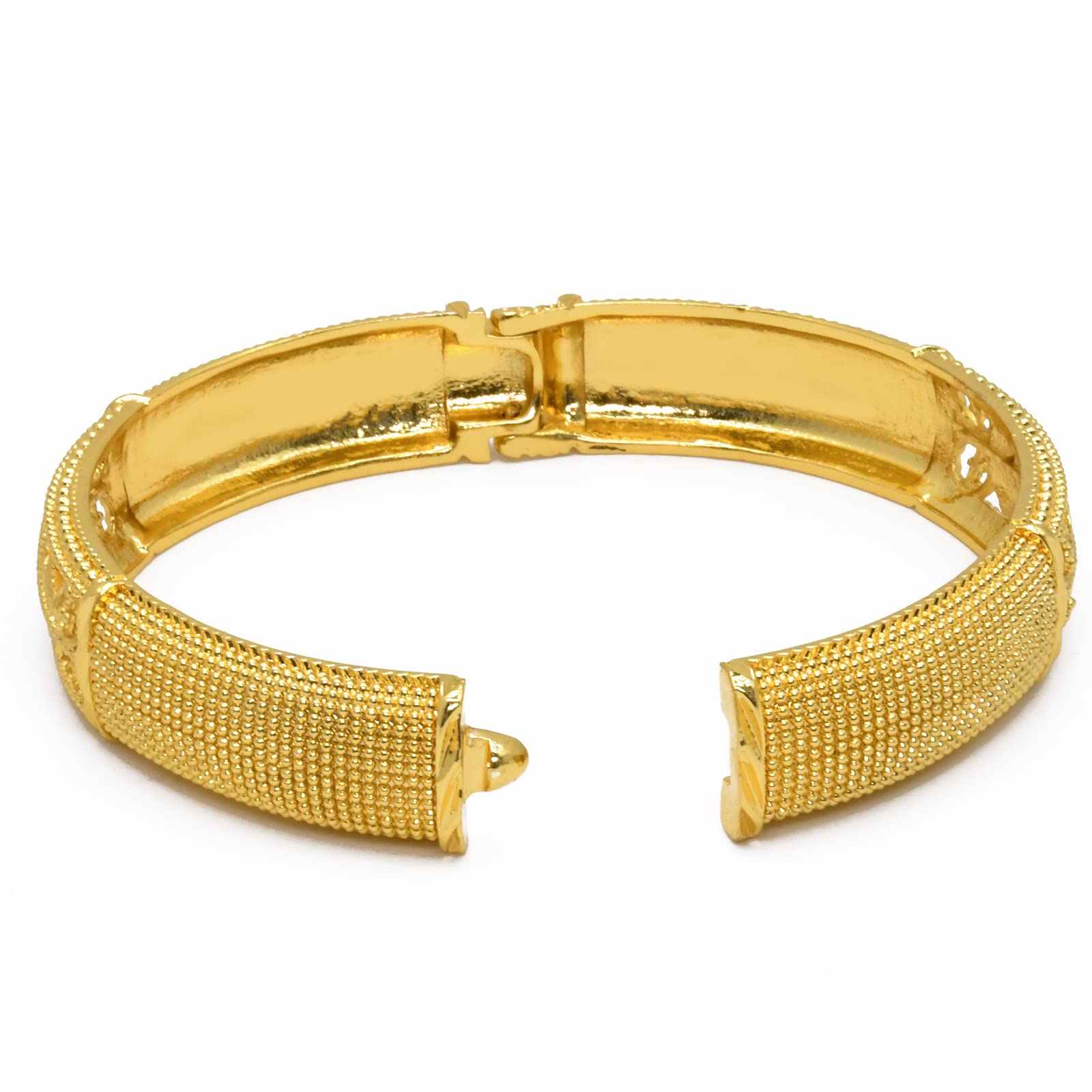 18K Gold Plated Dubai Bangles for Women - Indian African Wedding Bracelets - Ethiopian Bridal Jewelry - Perfect for Weddings, Parties & Special Occasions