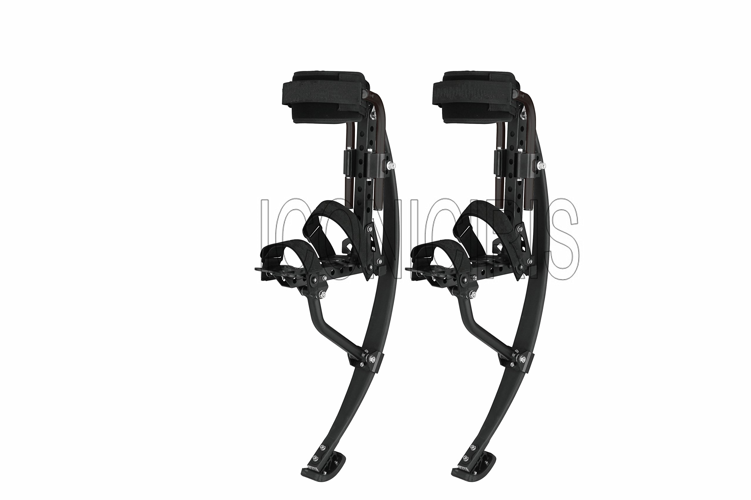 Skyrunner 2018 New Model Jumping Stilts - Adjustable Pogo Stilts for Adults & Kids, Kangaroo Shoes with Bungee Cords for Fitness, Exercise & Outdoor Fun - Perfect for Parkour, Gym Workouts & Backyard Play (Black)