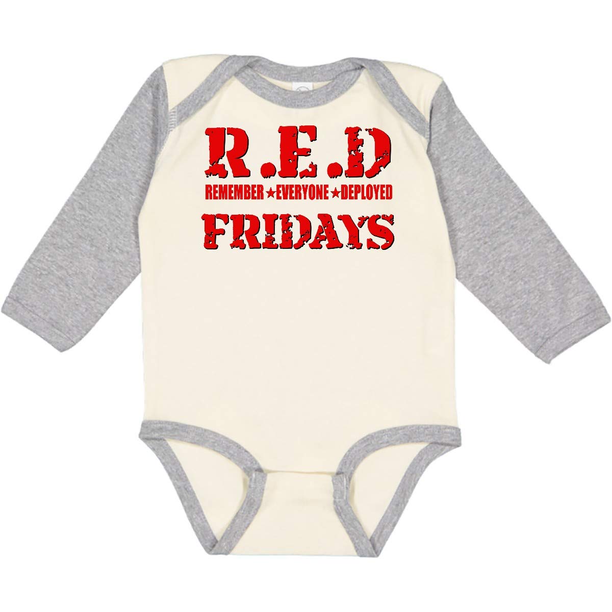 Inktastic Red Fridays Long Sleeve Baby Bodysuit - Soft Cotton Creeper for Infants, Boys & Girls - Perfect for Holidays, Family Photos & Everyday Wear
