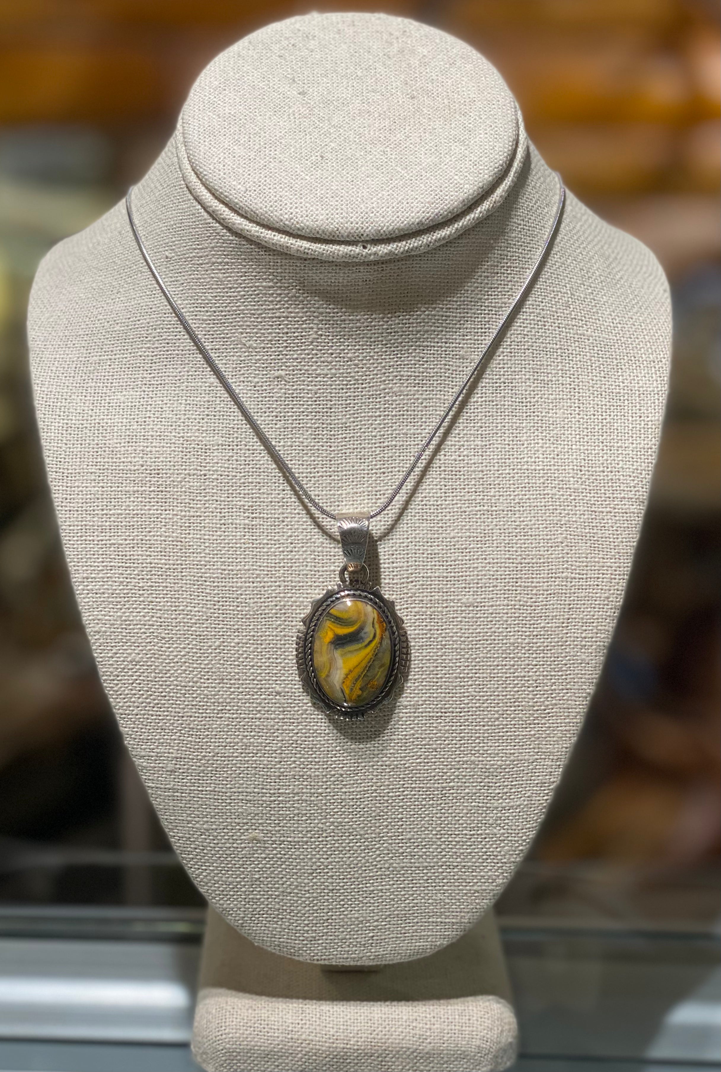 Bumble Bee Jasper Pendant Necklace - Natural Stone Jewelry for Women - Perfect for Boho Style & Everyday Wear