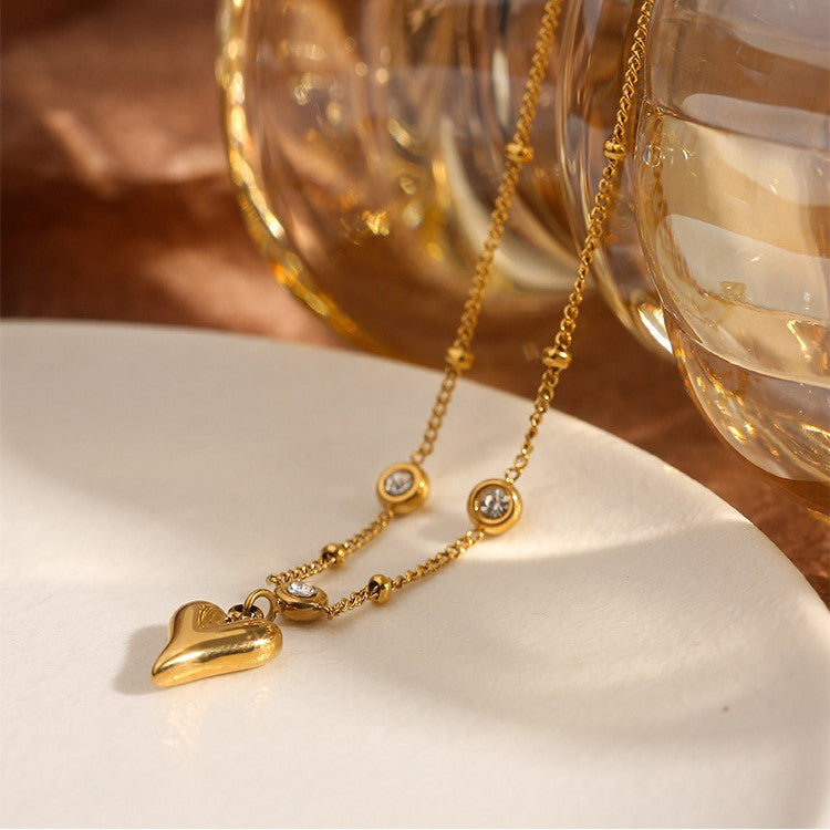 Dainty Gold Heart Anklet Chain Beaded Anklet for Women - Elegant Adjustable Ankle Bracelet for Summer Beach, Wedding & Boho Style | A280