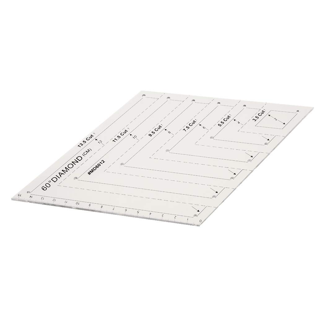 Xucus Creative 13.5 Inch 60-Diamond Rhombus Quilting Template Ruler - Precision DIY Sewing Tool for Patchwork & Quilting Projects (Perfect for Quilts, Bags & Home Decor) - Ships from China