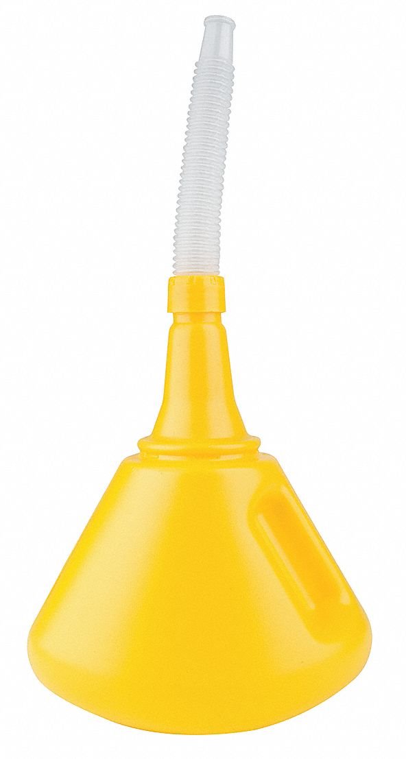 Fast Fill Funnel 2 Quart (64 oz) - Heavy Duty Plastic Kitchen Funnel with Wide Mouth for Easy Pouring - Perfect for Cooking, Baking, Oil Transfer, and DIY Projects (Yellow)