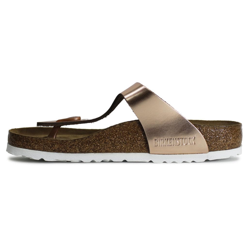 Birkenstock Gizeh SFB Metallic Copper Sandals - Women's Size 40 (EU) | Comfortable Cork Footbed Slides for Summer, Beach & Casual Wear