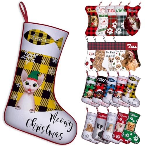 Cat Stocking_yellow Black Grid