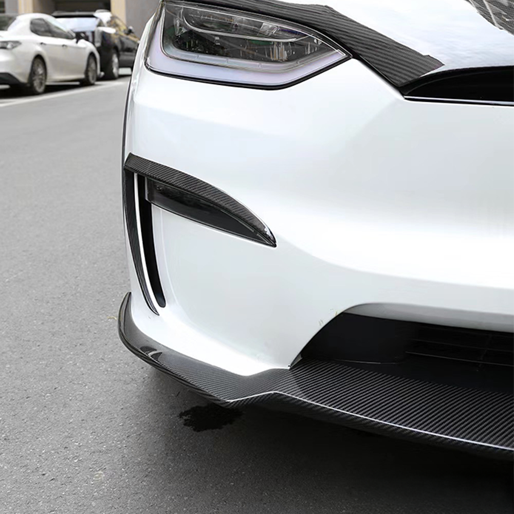 Premium Aero Carbon Fiber Front Lip for Tesla Model X - High Performance Aerodynamic Body Kit | Enhances Style & Downforce | Perfect for Racing & Car Shows