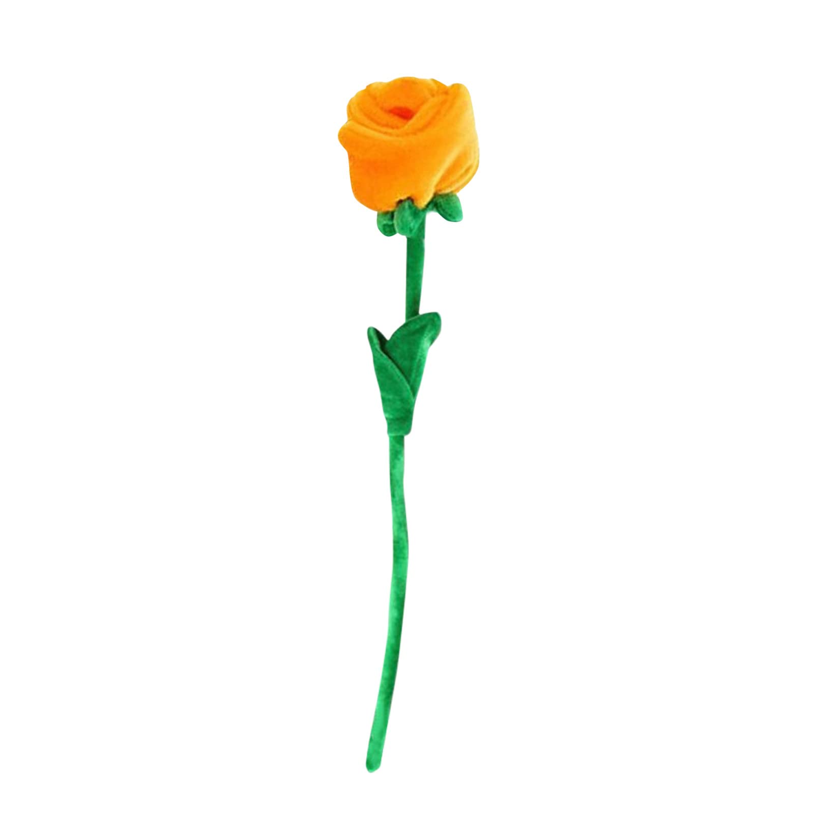 Flexible Electromagnetic Rose Toy - Realistic Plush Flower with Bendable Stem for Valentine's Day, Home Decor, Gifts & Gymnastics Training (Orange, One Size) - Perfect for Romantic Surprises, Table Centerpieces & Dance Props