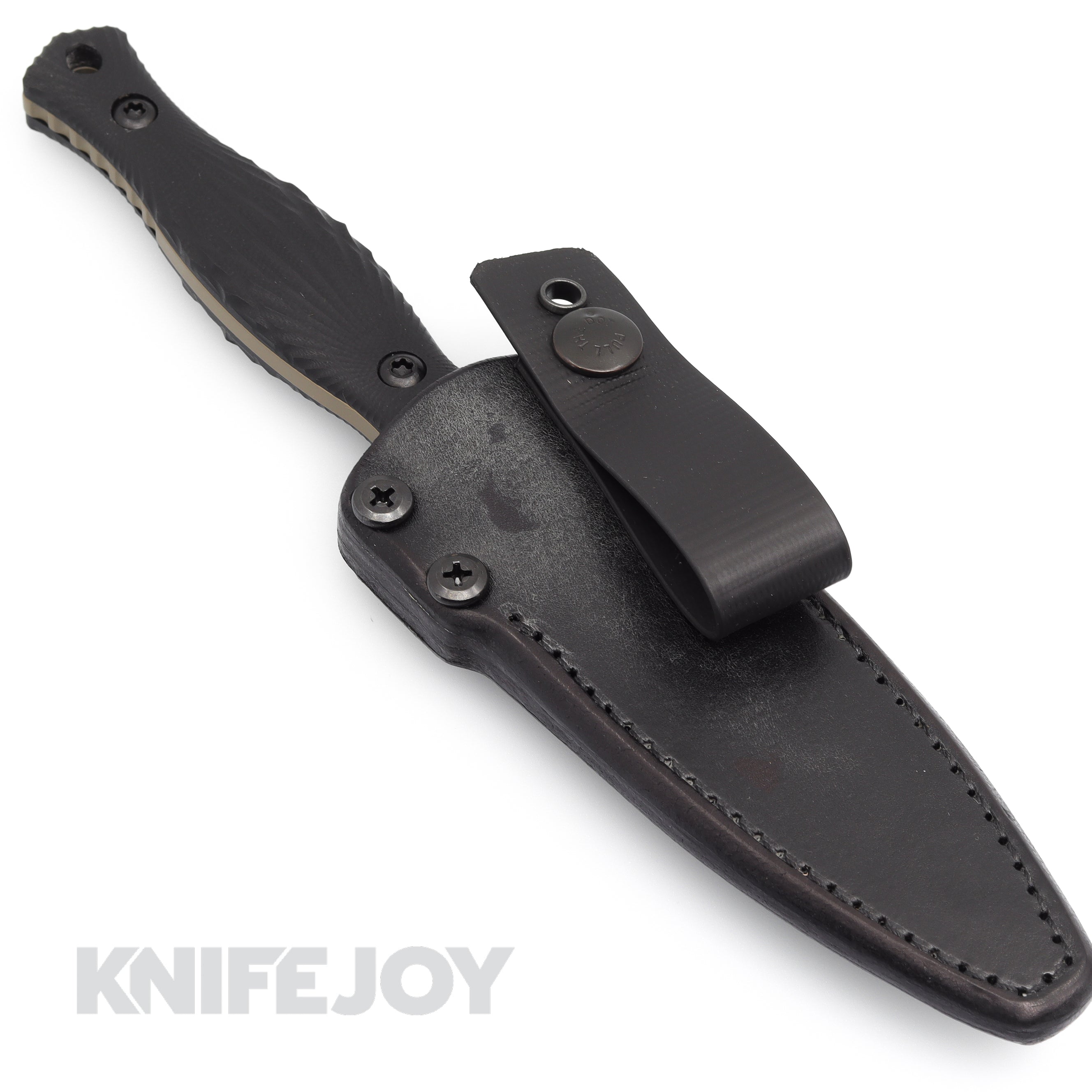 Les George Knives Galvo Dagger 3V - Black Tephra G10 Handle with FDE Cerakote Coated Blade | Tactical EDC Knife for Outdoor Survival, Hunting & Camping