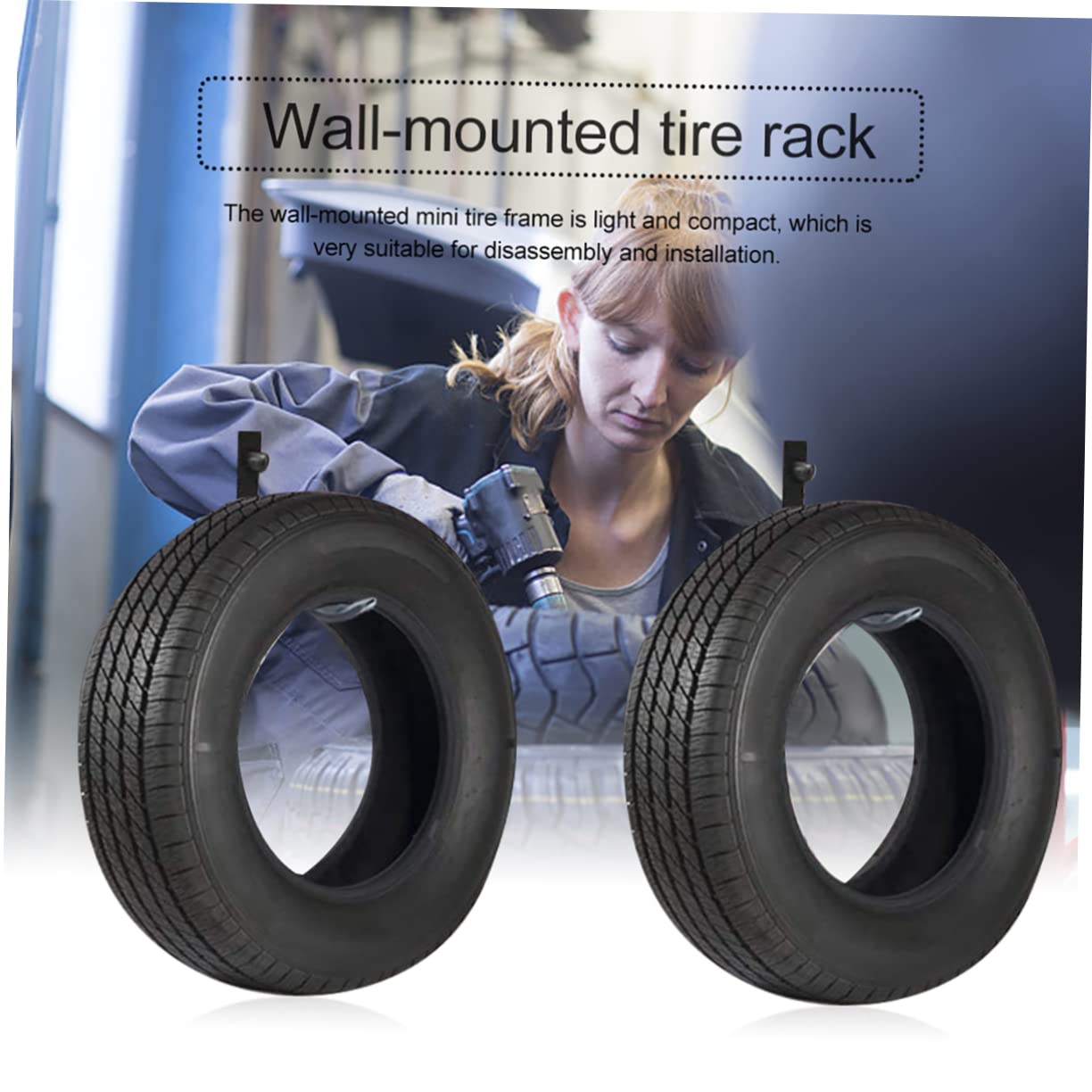 Veemoon Wall Mount Tire Rack - Heavy Duty 24-Piece Car Tire Storage Organizer with Easy Installation | Perfect for Garage, Warehouse & Auto Shop Organization
