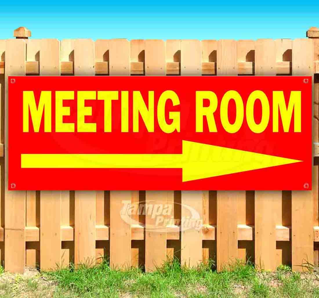 13 oz Heavy-Duty Vinyl Meeting Room Banner with Metal Grommets - Single-Sided Non-Fabric Sign for Business Events & Conferences