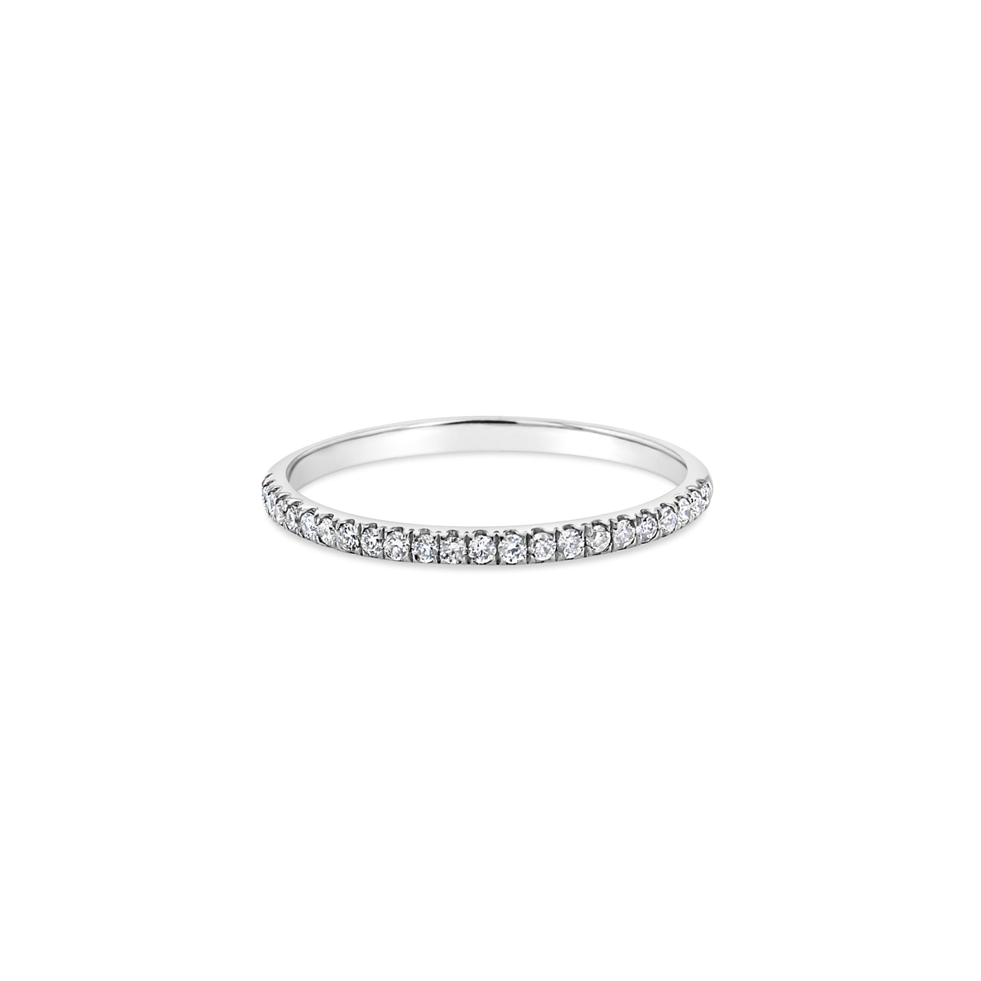 18k White Gold Dainty Diamond Pinky Ring - Elegant Stackable Jewelry for Women, Perfect for Everyday Wear & Special Occasions