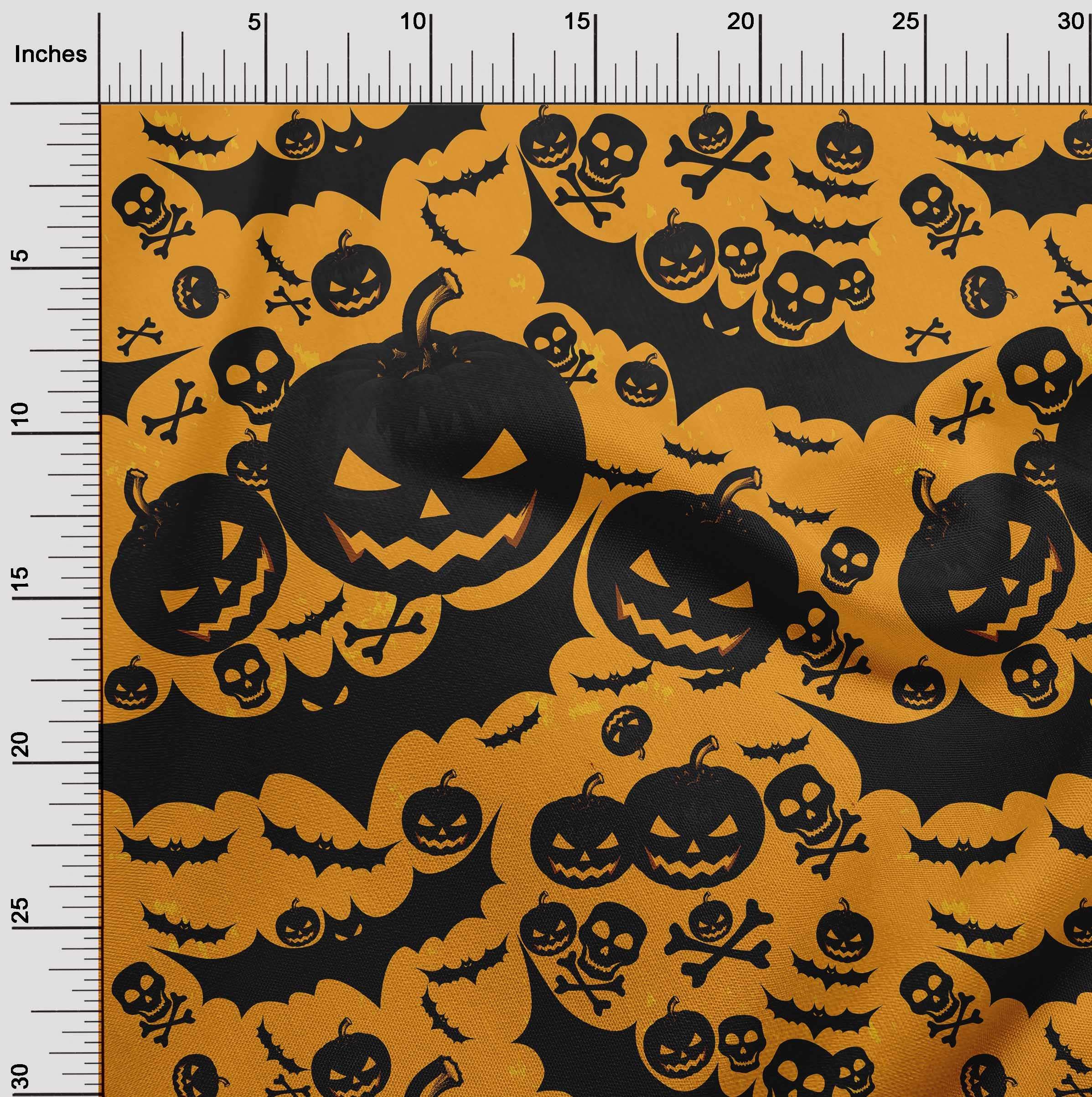 oneOone Cotton Flex Dark Mustard Fabric - 40 Inch Wide Printed DIY Sewing Material for Halloween Costumes, Clothing & Crafts | Premium Cotton Fabric by The Yard for Dressmaking, Quilting & Home Decor Projects