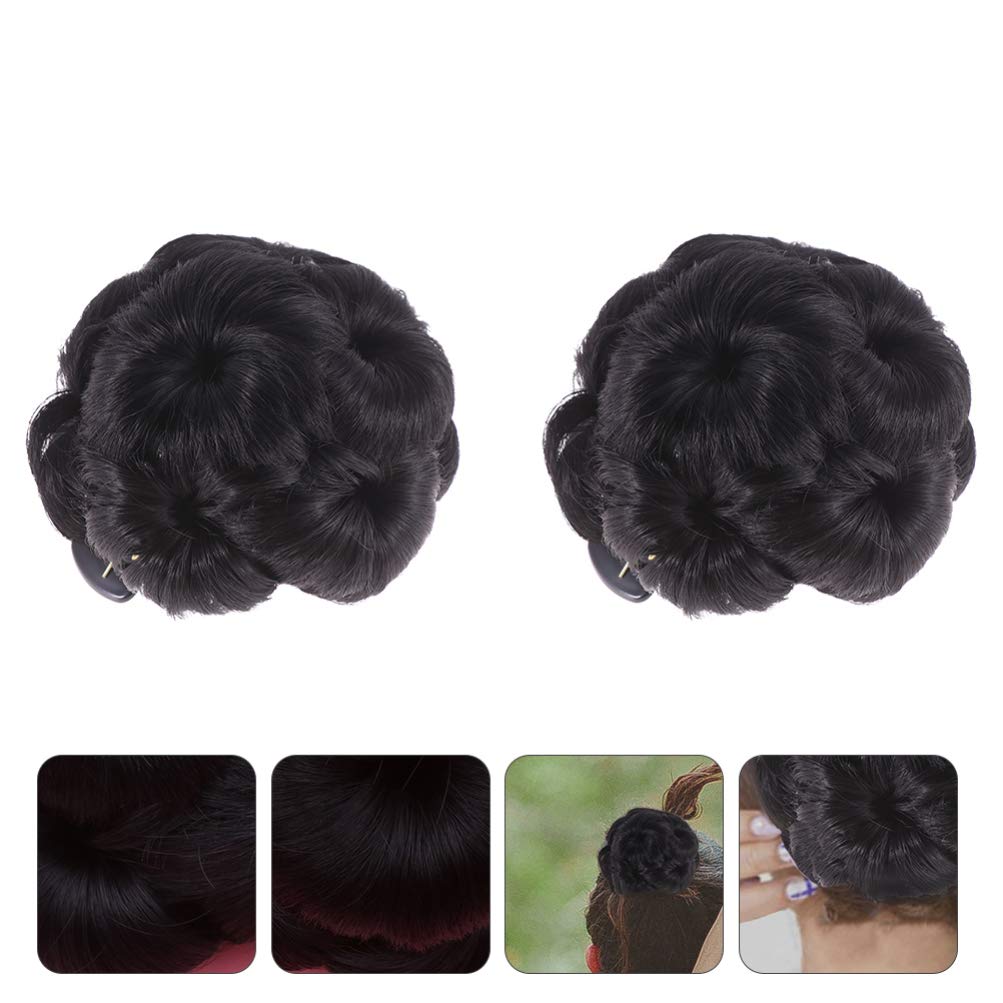 2pcs Flower Hair Bun Clip Set - Hair Updo Clip, Scrunchy Bun Holder, Ponytail Chignon Clip for Women - Perfect for Weddings, Parties, and Everyday Hairstyles