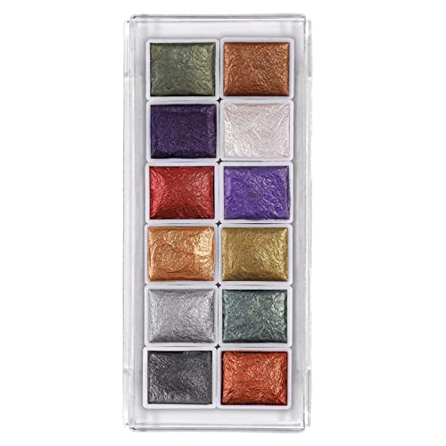 Ink Blossoms 12-Color Nail Glitter Pigment Set - Pearl Shimmer Watercolor Nail Paint for Professional & DIY Manicures - Multicolor Nail Art Accessories Kit for Home Salon, Party & Special Occasion Nail Designs