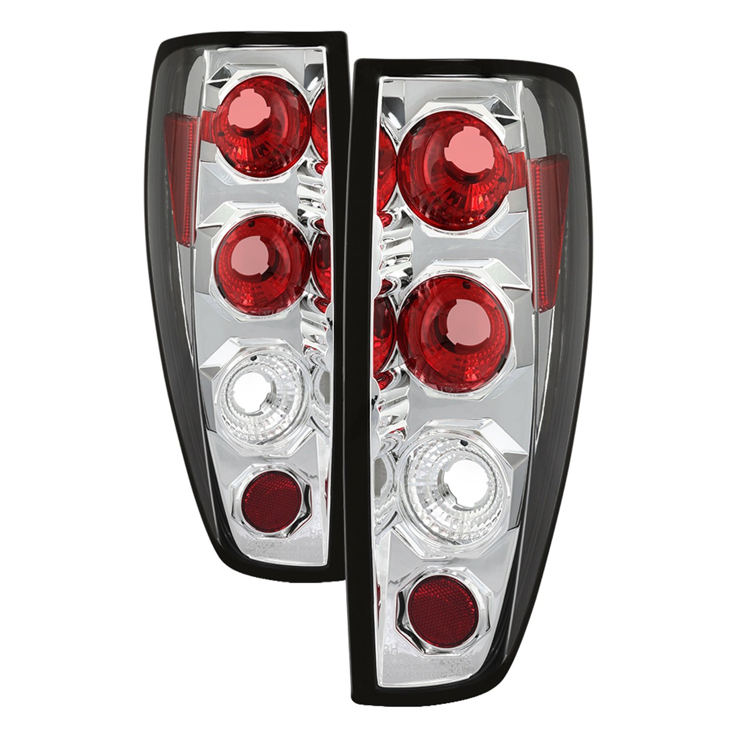 Spyder Auto 5001429 Euro Style Tail Lights - Chrome/Clear LED Brake Lights for BMW, Mercedes, Audi - Enhances Visibility & Style for Night Driving & Car Shows
