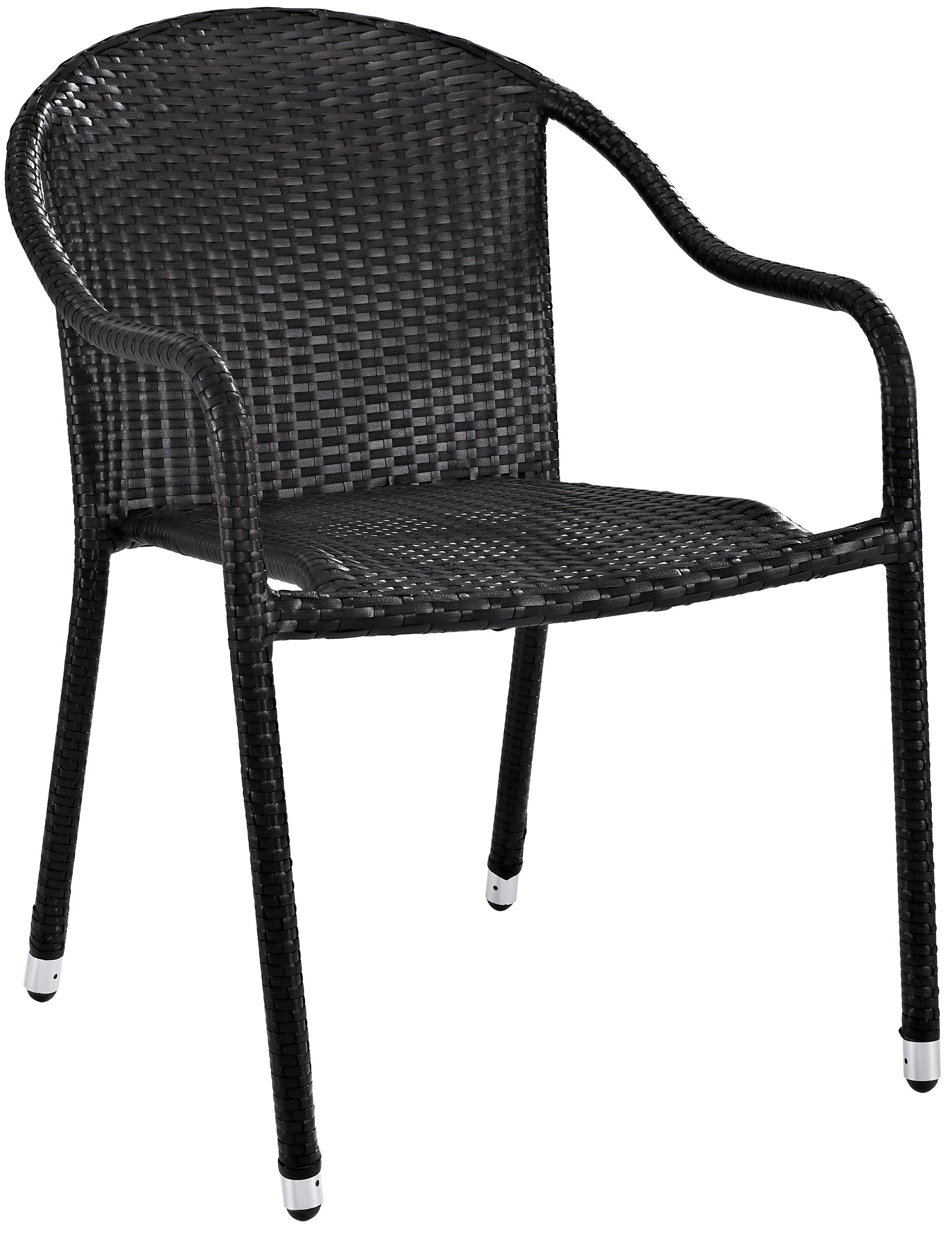 Crosley Furniture Palm Harbor 4-Piece Stackable Outdoor Wicker Patio Chair Set - Brown - Perfect for Dining, Porch, Garden, Poolside & Backyard Relaxation