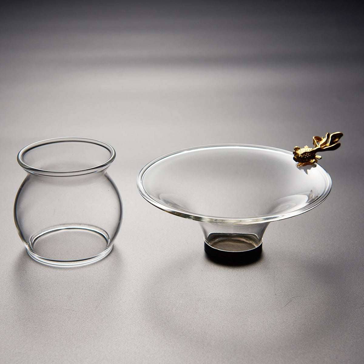Premium Glass Tea Strainer with Goldfish Handle - Fine Mesh Infuser for Loose Leaf Tea, Herbal Tea & Matcha - Perfect for Tea Lovers, Home Brewing & Gift Giving