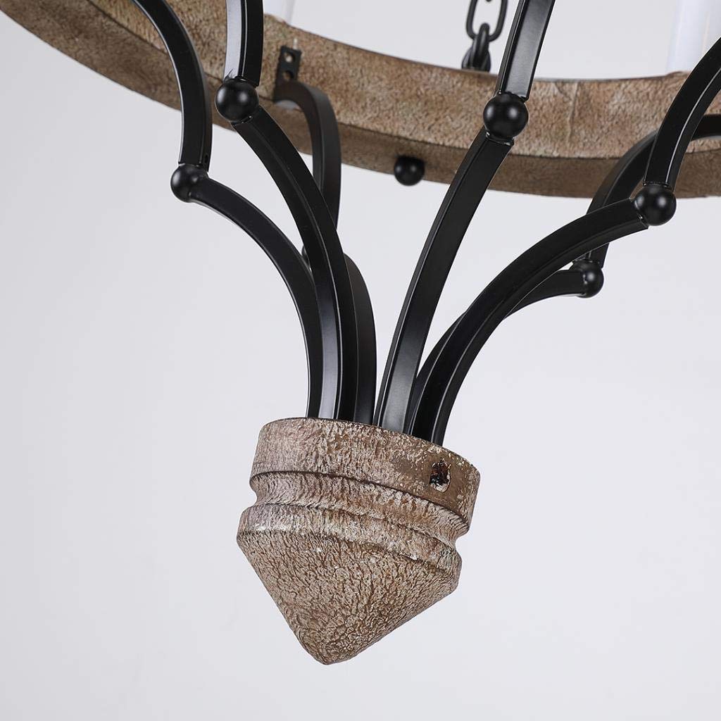 Joselyn Grand 15-Light French Country Cottage Rustic Chandelier - Two-Tiered Wood Frame Ceiling Lamp (25.6 Inch Wide) - Perfect for Farmhouse Dining Room, Rustic Kitchen, or Bedroom Lighting