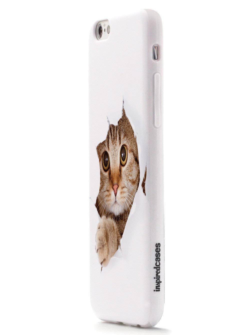 Inspired Cases - iPhone X/Xs Compatible 3D Textured Protective Phone Cover - Cute Peek-a-Boo Kitty Design - Perfect for Daily Use, Travel & Gift Giving