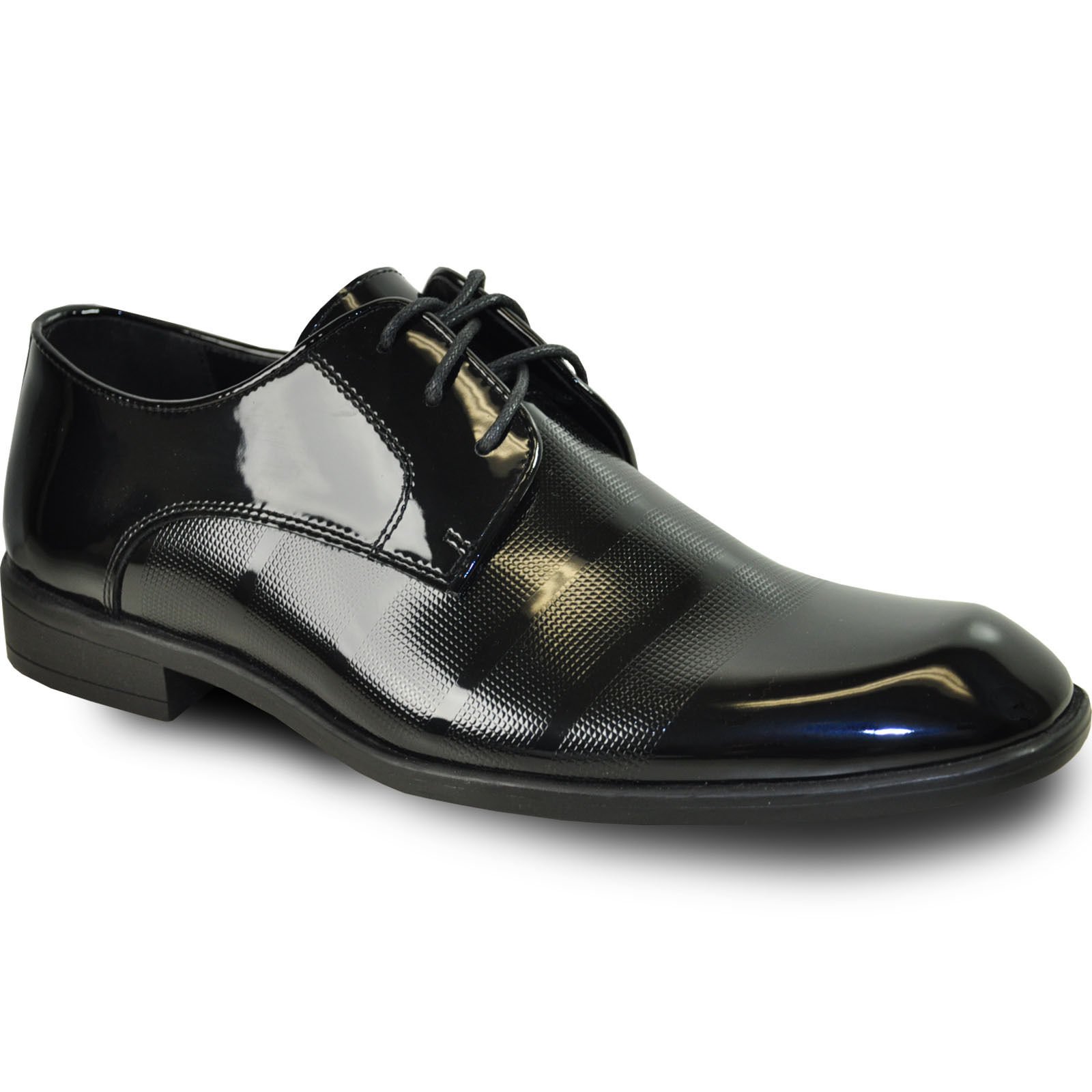 VANGELO Men's Dress Shoes - Rockefeller Oxford Formal Tuxedo Shoes in Black Patent Leather for Business & Weddings (Size 13 E Wide US) | Perfect for Office, Prom & Formal Events