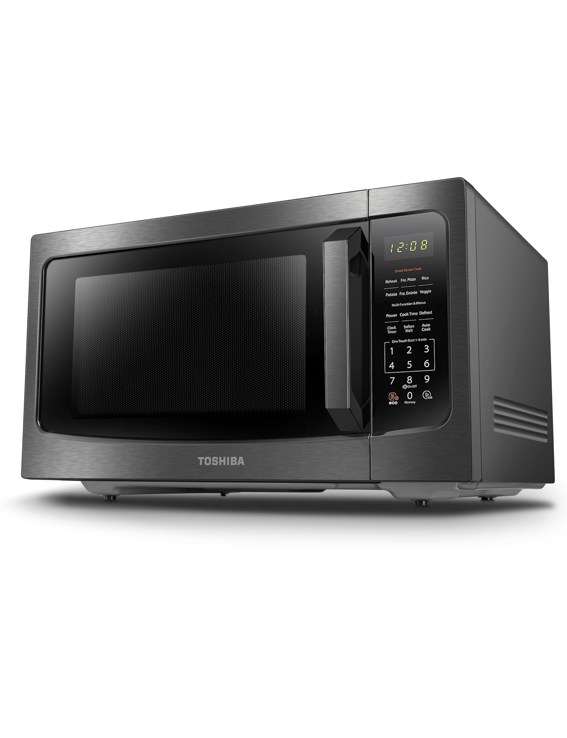 TOSHIBA ML-EM45P(BS) 1.6 Cu.ft Smart Sensor Microwave Oven - 1200W Countertop Microwave with Position Memory Turntable, 13.6
