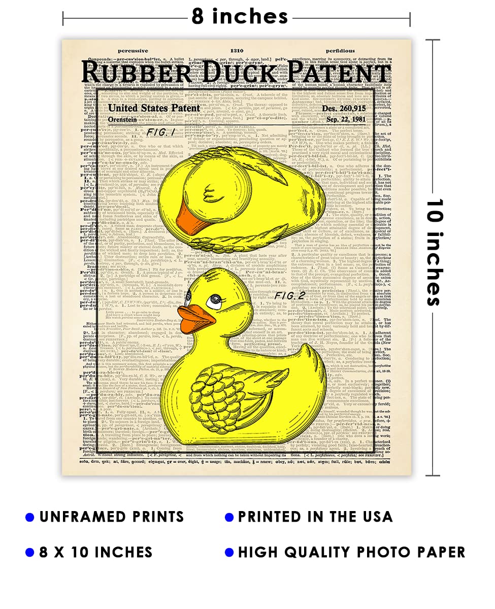Farmhouse Duck Decoy Bathroom Wall Art - 8x10 Unframed Print for Bathroom Decor