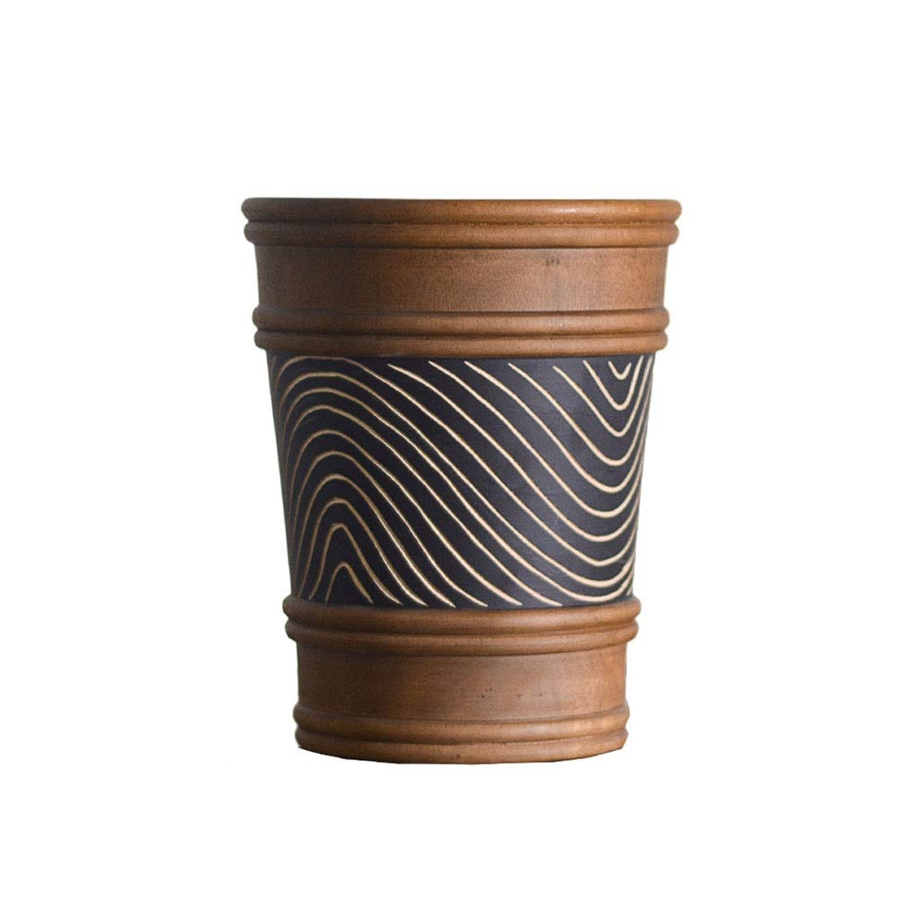 ZYJ Stores - Handcrafted Wooden Waste Bin, Decorative Woven Storage Basket for Living Room, Kitchen, Bathroom | Eco-Friendly Home Organization & Trash Can Without Lid | Perfect for Paper Recycling, Laundry, and Household Storage