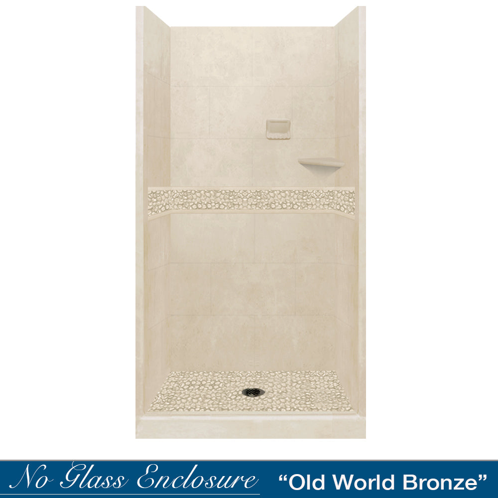 Alcove Desert Sand Sistine Stone & Pebble Stone Shower Wall Accent Kit - DIY Shower Remodel for Bathroom Renovation, Perfect for Spa-Like Shower Experience and Home Improvement Projects