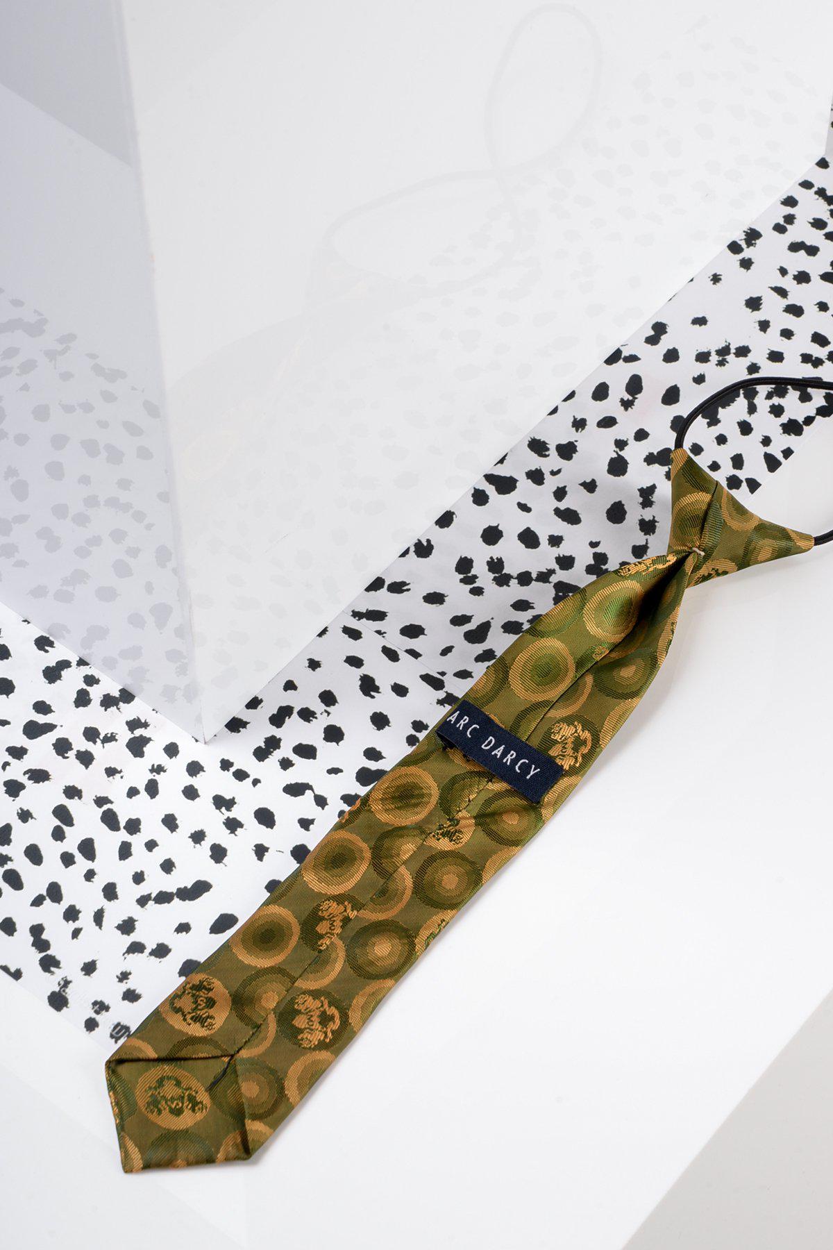 Kids' Tan Gold Bubble Circle Print Tie - Stylish & Fun Necktie for Boys & Girls - Perfect for School, Parties & Special Occasions
