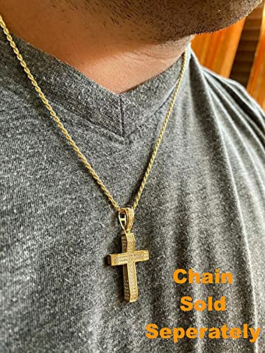 HarlemBling 925 Sterling Silver Iced Cross Pendant with 0.8ct D VVS Moissanite - 1