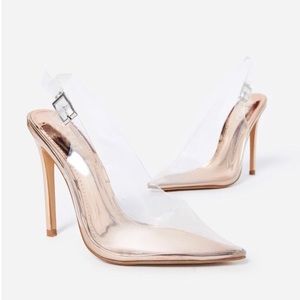 Elegant Terry Rose Gold Slingback Heels for Women - Comfortable High Heel Sandals for Weddings, Parties & Evening Events