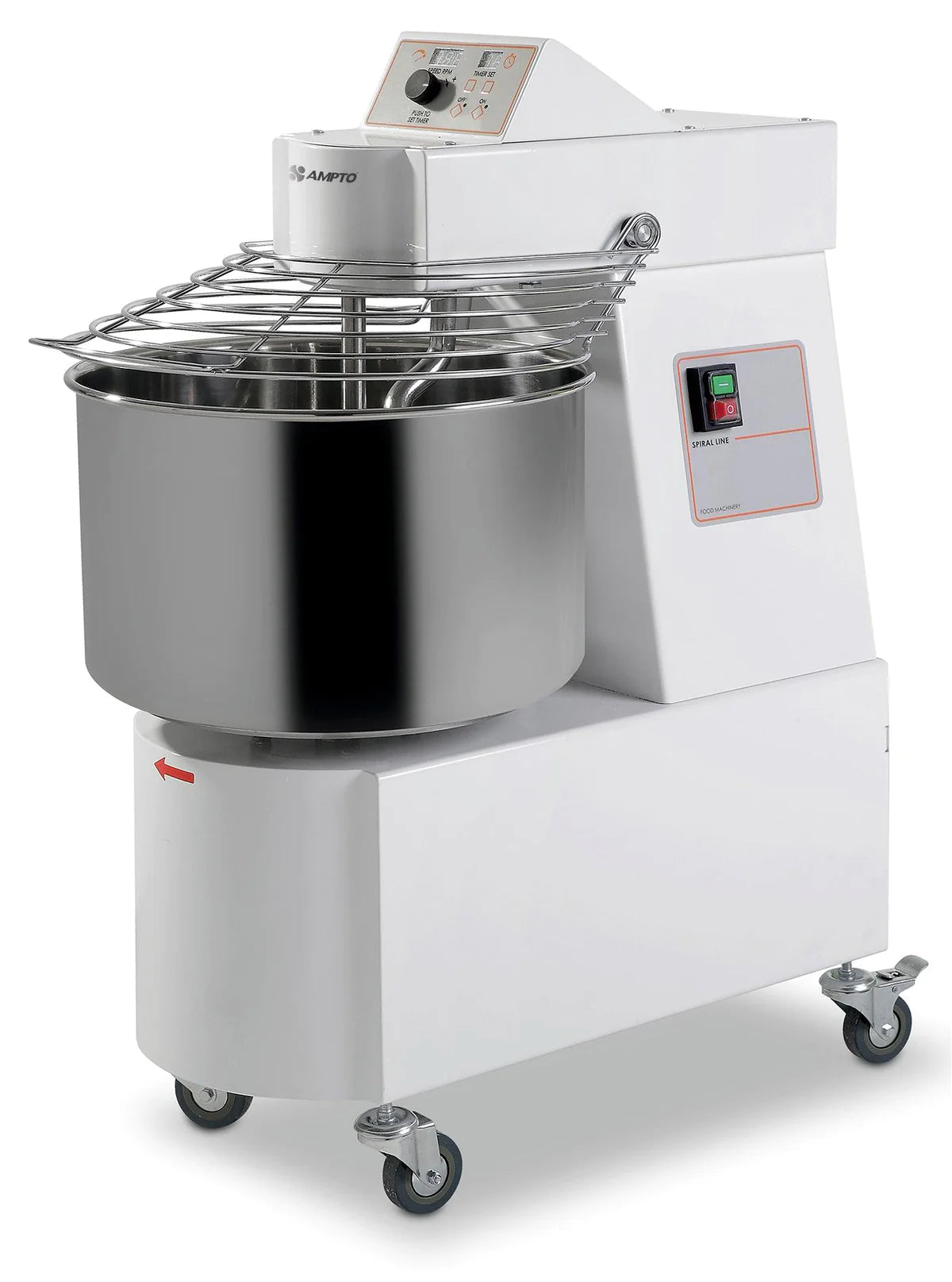 Professional AMA050V Spiral Mixer - 50 Lbs Flour Capacity, Variable Speed, 220V/60Hz/1 Phase - Perfect for Bakeries, Restaurants & Commercial Kitchens