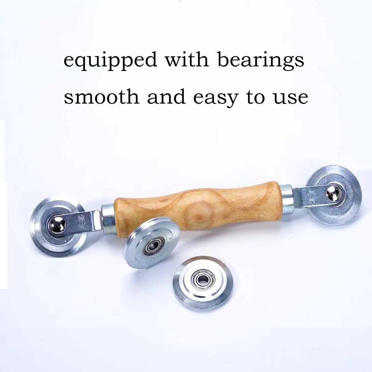 Senneny Screen Rolling Tool - Heavy Duty Screen Spline Roller with Wooden Handle & Steel Bearing Wheel for Window Screen Repair, Door Screen Replacement, and DIY Home Improvement Projects