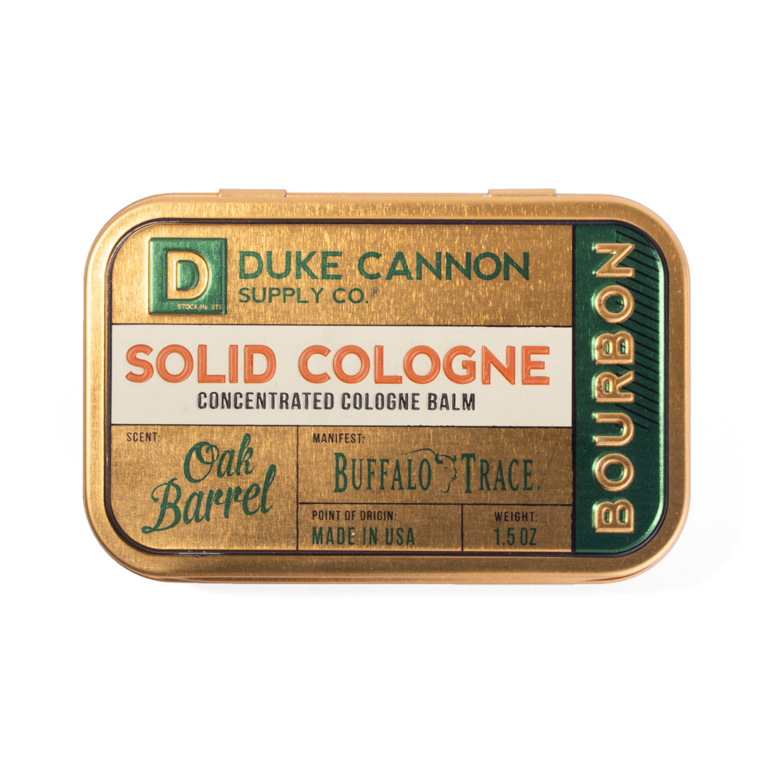Duke Cannon Bourbon Solid Cologne for Men - Long Lasting Scent, Natural Ingredients - Perfect for Travel, Work & Date Nights