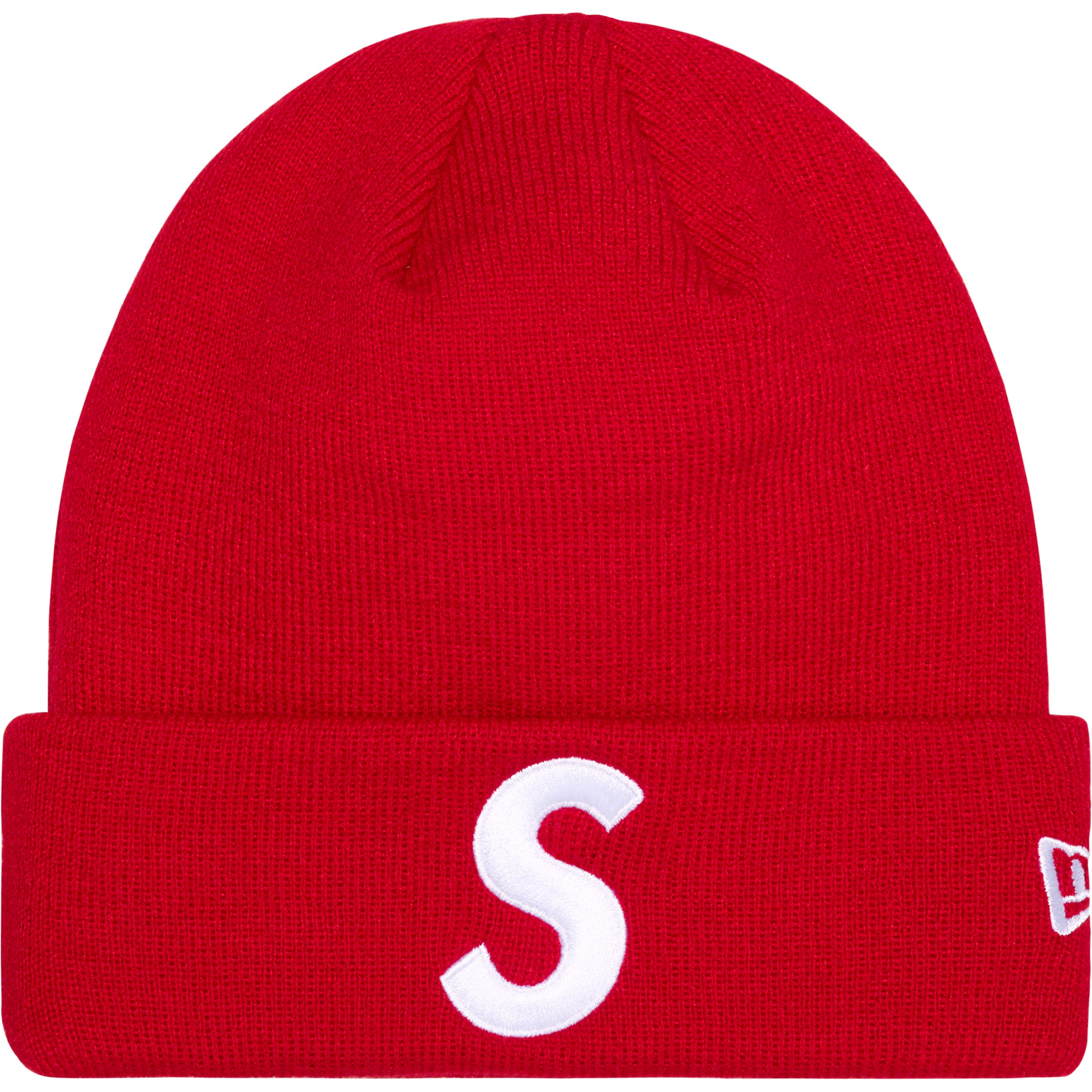 Supreme New Era® S Logo Beanie - Red Winter Hat for Men & Women - Perfect for Cold Weather, Streetwear Fashion & Outdoor Activities