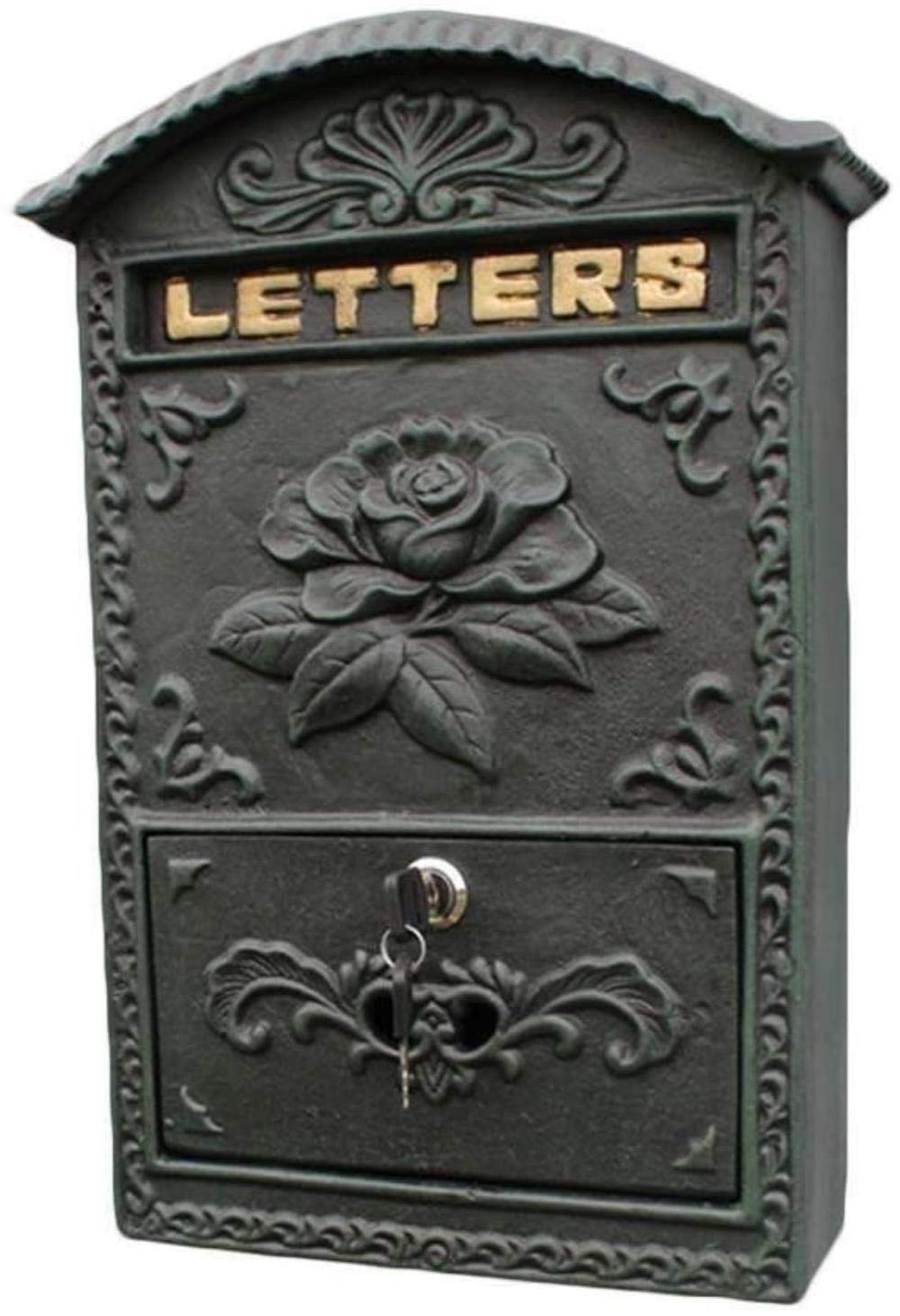 Vintage Retro Outdoor Wall Mounted Mailbox - Secure Durable Letter Box for Home & Garden - Perfect for Porch, Yard, and Front Door Decoration