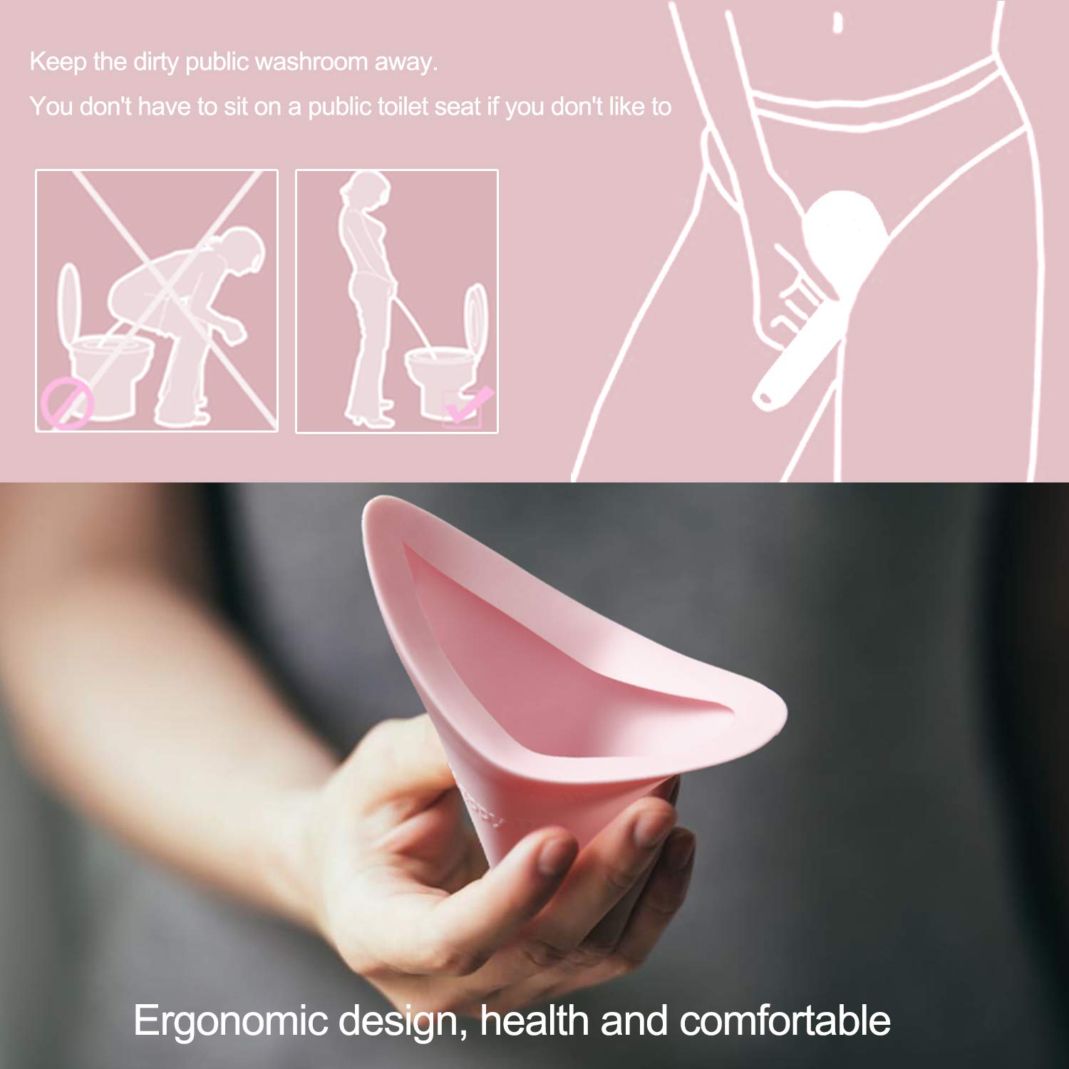 Portable Female Urinal Device - Women's Pee Funnel for Standing Up | Camping, Hiking & Backpacking Essential | Perfect for Outdoor Adventures, Travel & Emergency Use