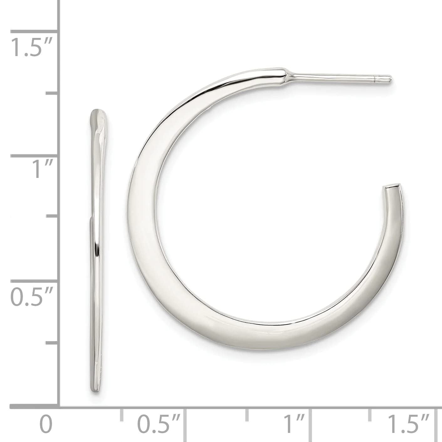 925 Sterling Silver Post Hoop Earrings for Women - Minimalist Stud Earrings for Everyday Wear | Perfect for Work, Date Night & Gifting