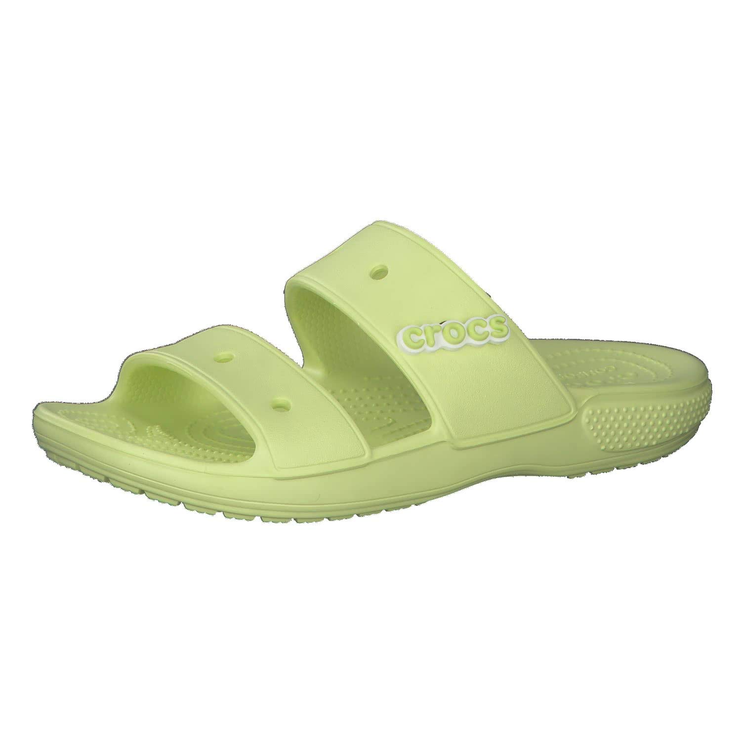Crocs Unisex-Adult Classic Two-Strap Slide Sandals - Comfortable Waterproof Slip-On Shoes for Men & Women - Perfect for Beach, Pool, and Outdoor Activities