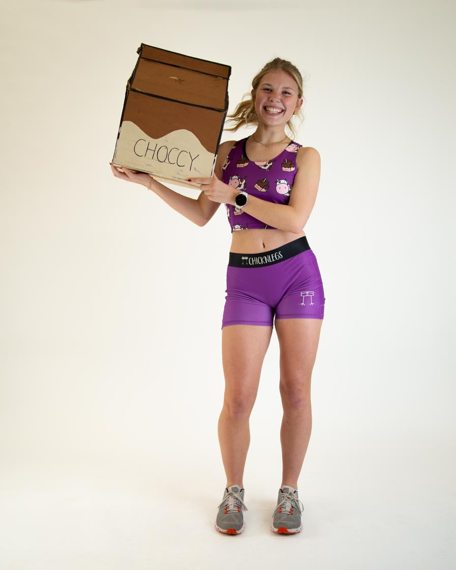 Women's Deep Purple High-Waisted 3-Pack Compression Shorts - Moisture-Wicking & Breathable for Workouts, Running & Yoga