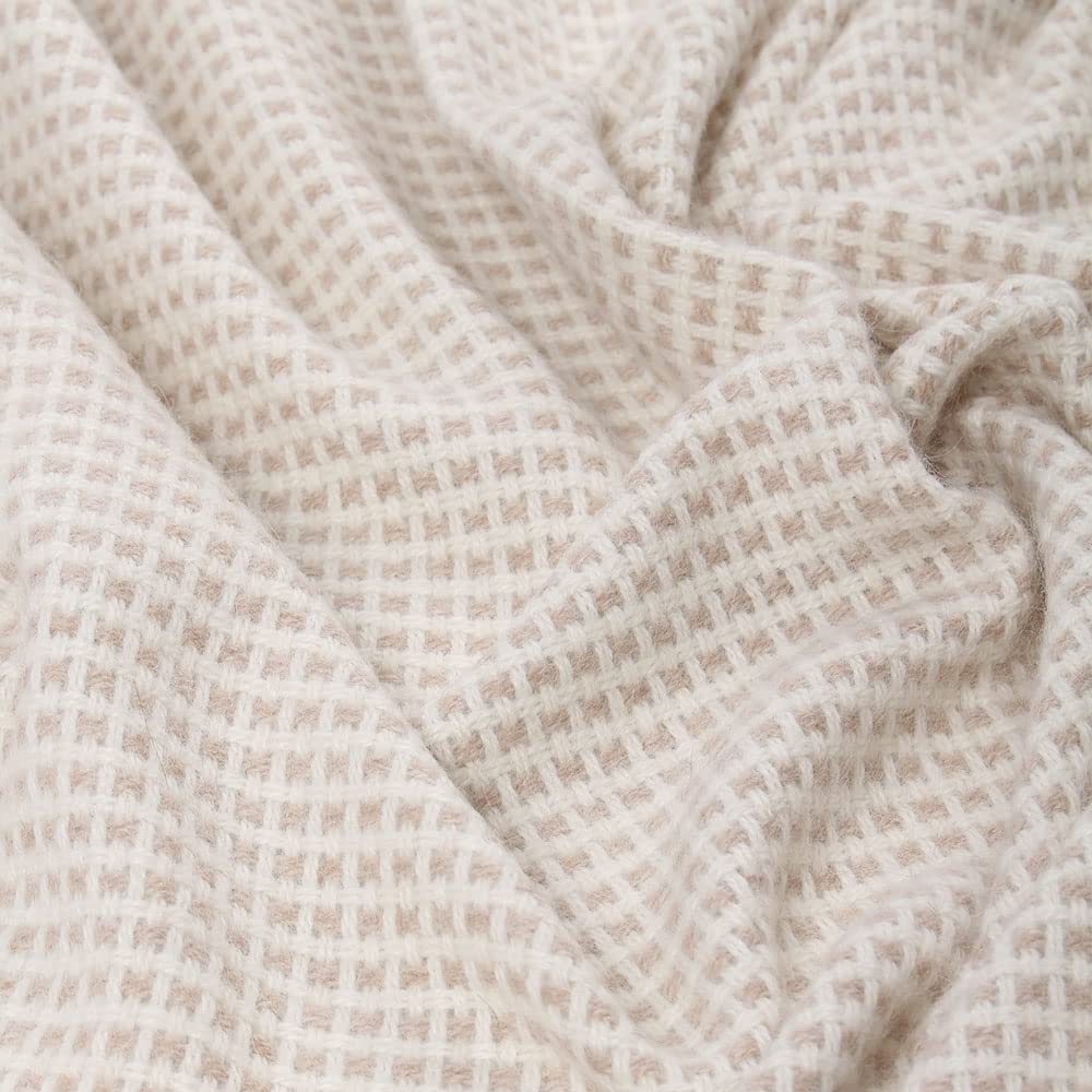 100% Baby Alpaca Wool Throw Blanket - Handwoven Soft & Warm Sechura Mosaic Design - 76