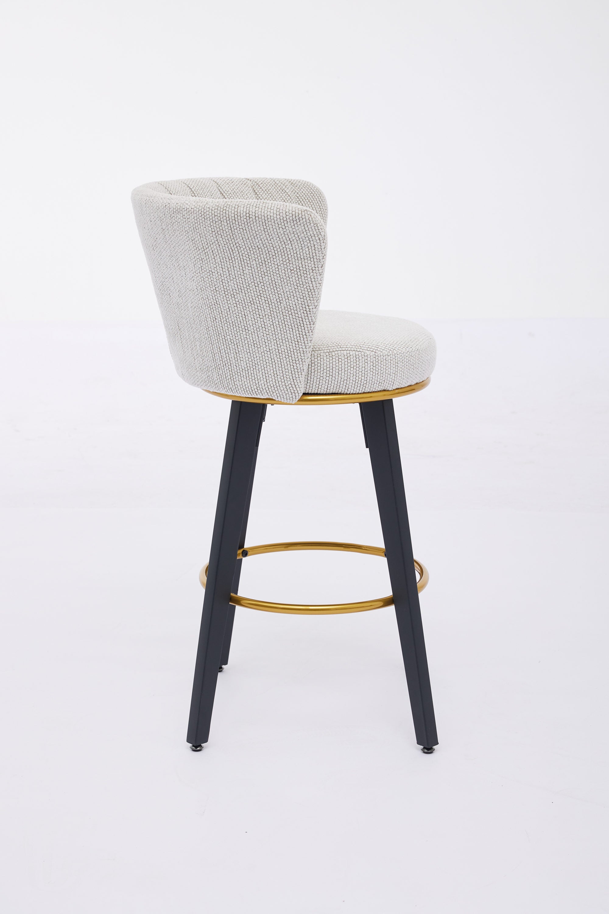 2-Pack Counter Height Bar Stools with 360° Swivel, Upholstered Back & Metal Legs - 26 Inch Seat Height, Velvet Fabric & Gold Footrest - Perfect for Kitchen Islands, Breakfast Bars & Home Decor