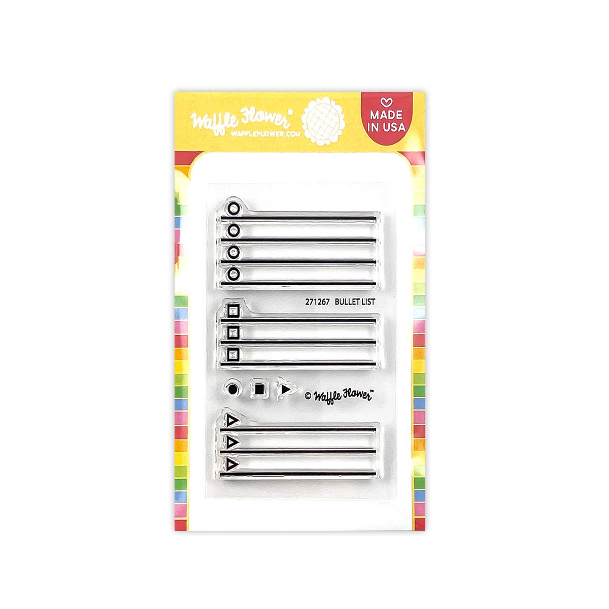 Waffle Flower Bullet List Stamp Set for Planner & Journaling | DIY Scrapbooking & Card Making Stamps