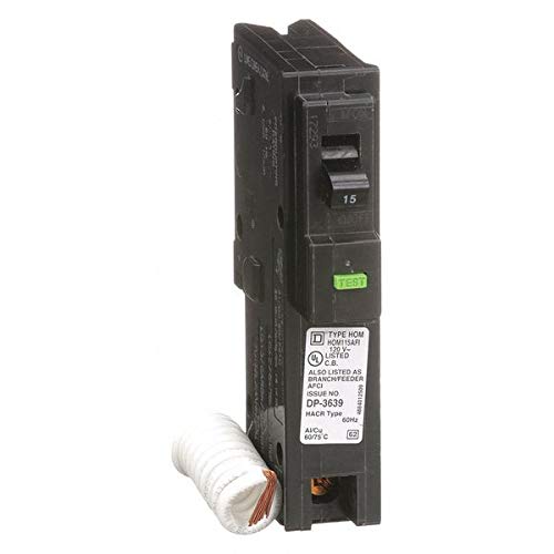 15A AFCI Plug-in Circuit Breaker 120/240VAC - Arc Fault Protection for Home & Office Electrical Safety